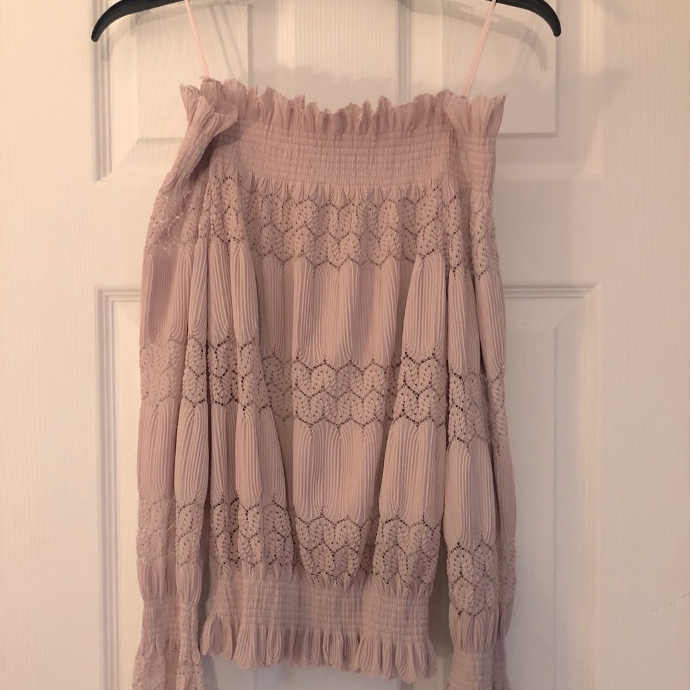 Pink off the shoulder